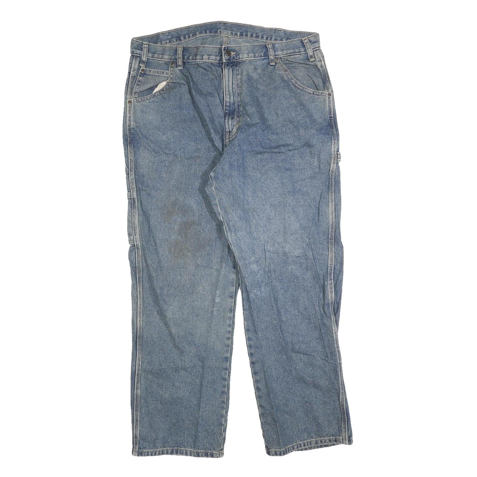 DICKIES Mens Relaxed Denim Jeans Blue W36 L30 Workwear Utility Casual