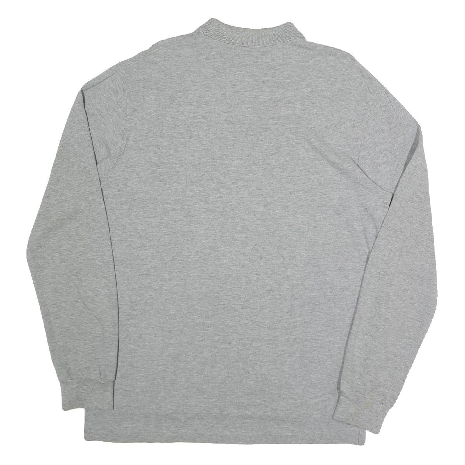 POLO RALPH LAUREN Mens Grey Long Sleeve Plain L Cotton Blend Polo Shirt