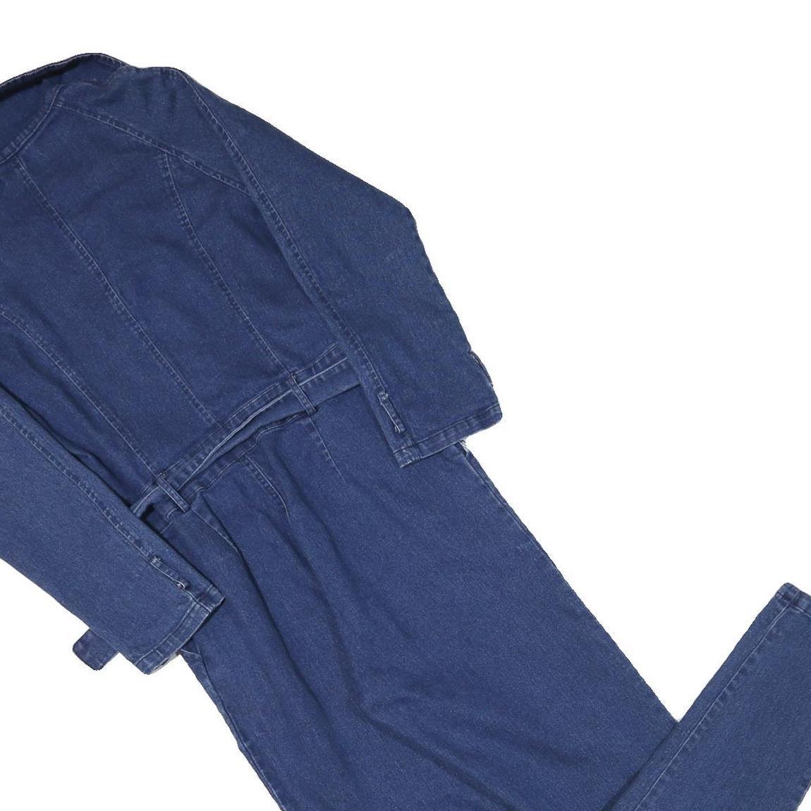 MEBON Womens Blue Denim Playsuit Belted Cotton Blend M Stylish Casual