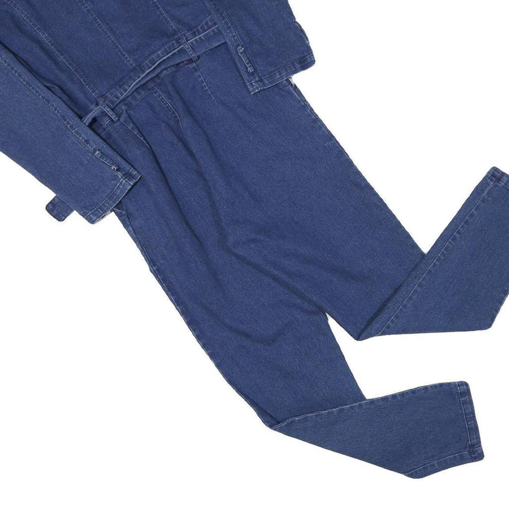 MEBON Womens Blue Denim Playsuit Belted Cotton Blend M Stylish Casual