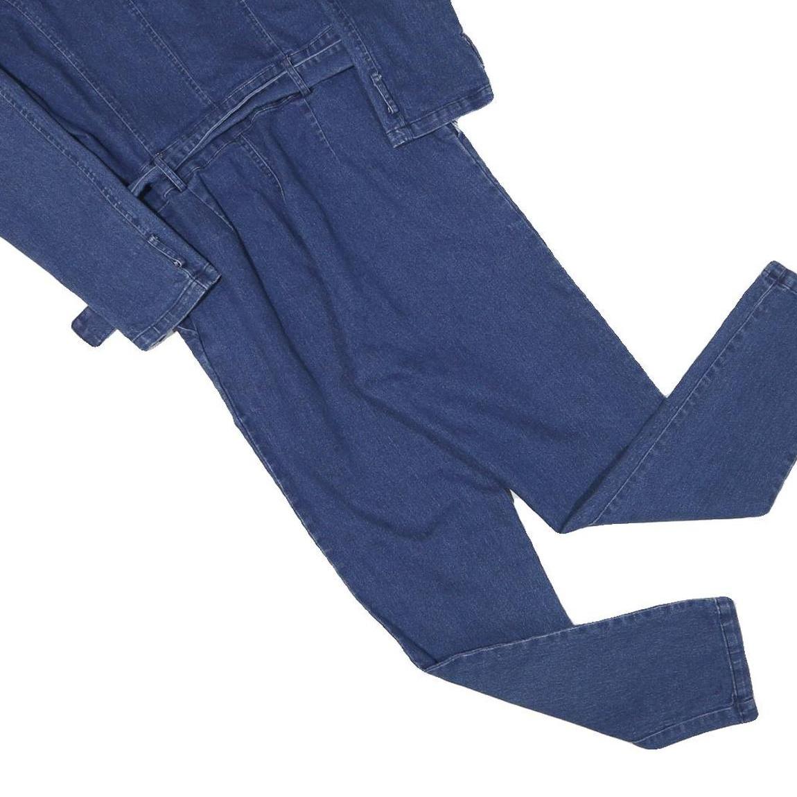 MEBON Womens Blue Denim Playsuit Belted Cotton Blend M Stylish Casual