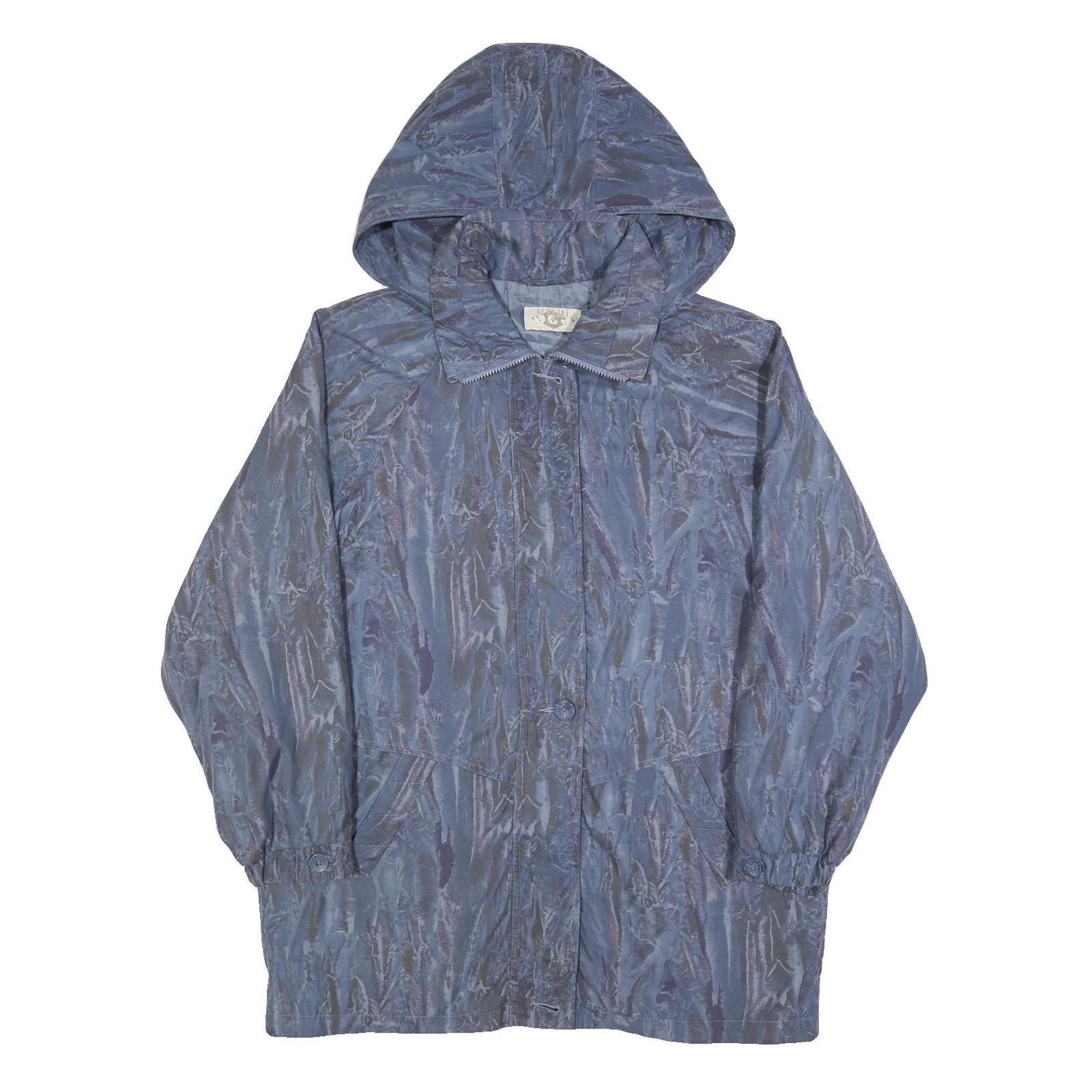 NEWPORT Womens Blue Hooded Jacket XL Polyester Blend Zip Plain Lightweight