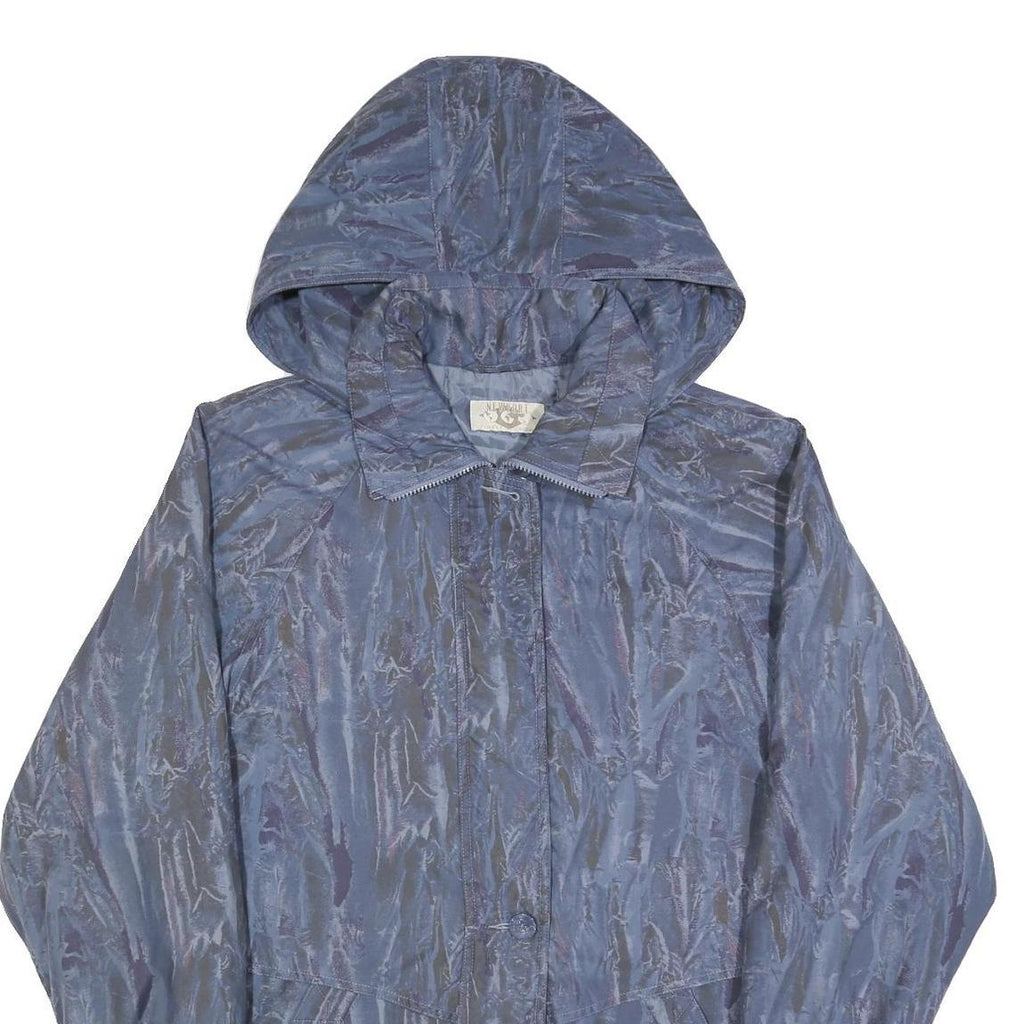 NEWPORT Womens Blue Hooded Jacket XL Polyester Blend Zip Plain Lightweight