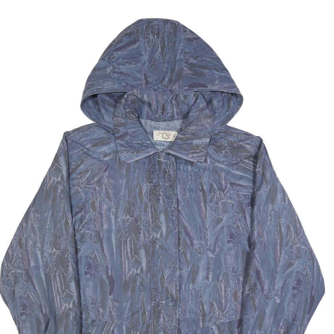NEWPORT Womens Blue Hooded Jacket XL Polyester Blend Zip Plain Lightweight