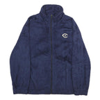 CHAMPION Womens Navy Blue Zip Jacket L Polyester Casual Warm Fleece