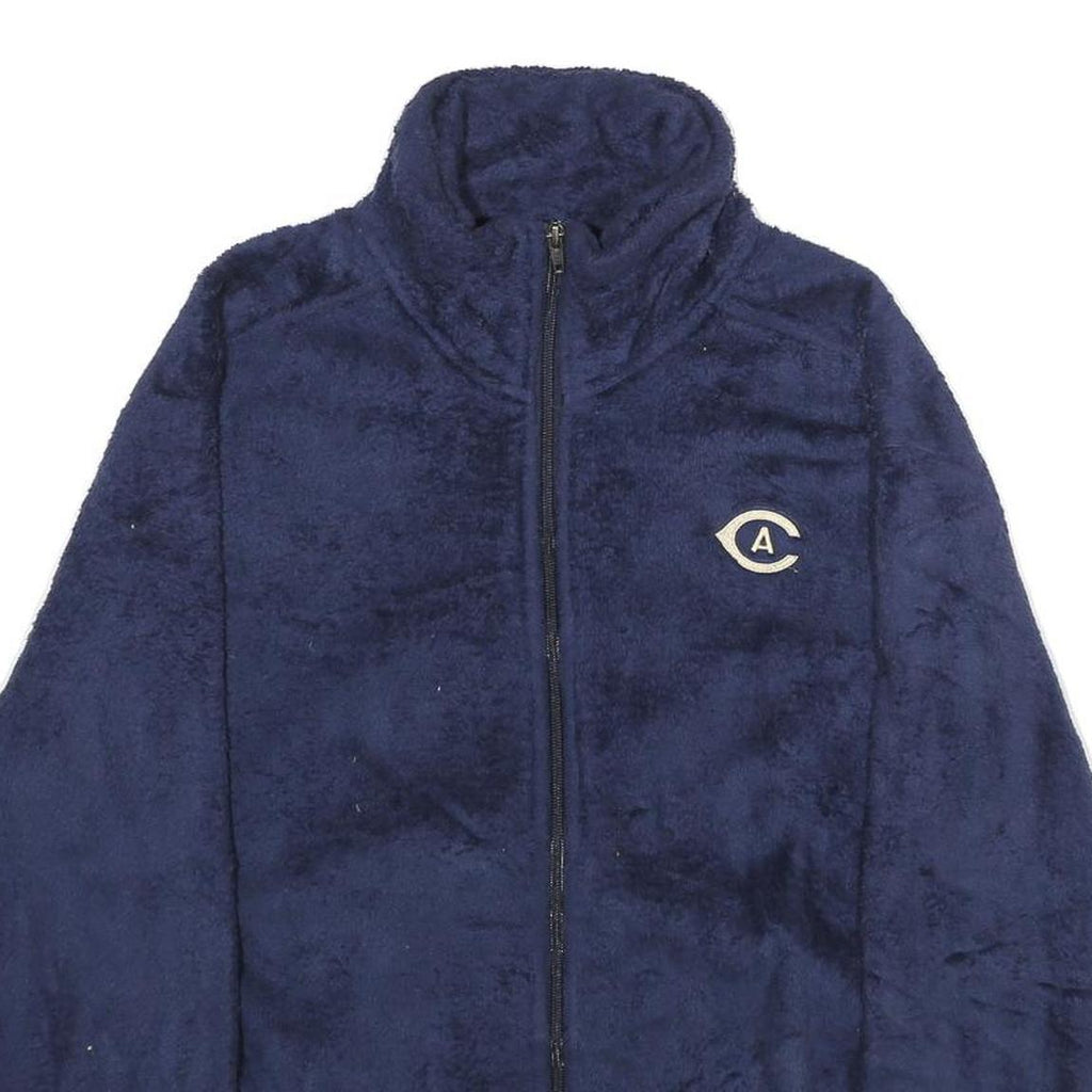 CHAMPION Womens Navy Blue Zip Jacket L Polyester Casual Warm Fleece