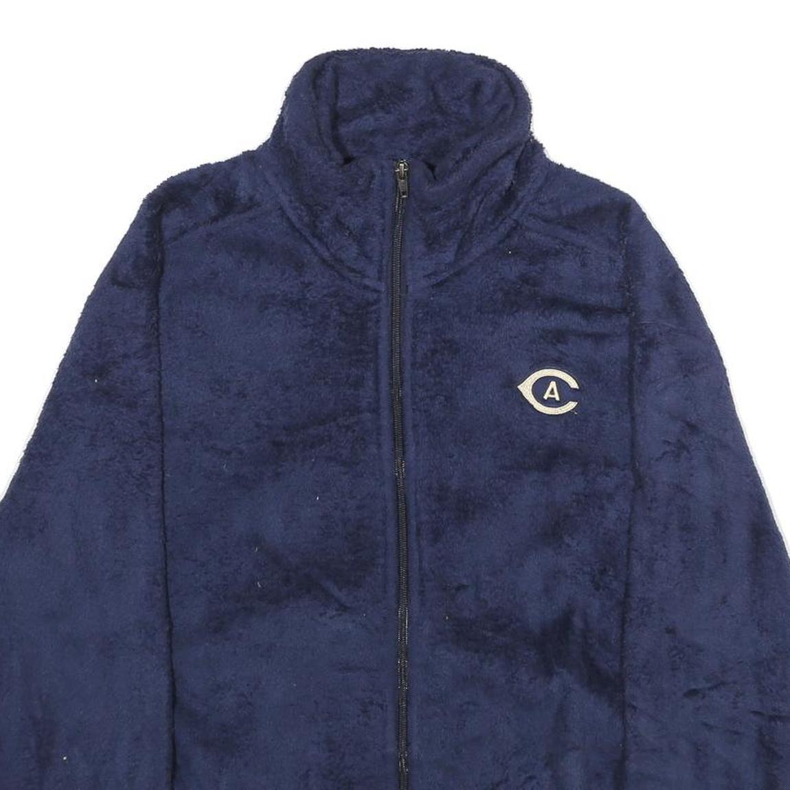 CHAMPION Womens Navy Blue Zip Jacket L Polyester Casual Warm Fleece