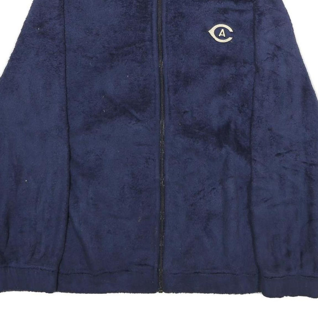 CHAMPION Womens Navy Blue Zip Jacket L Polyester Casual Warm Fleece