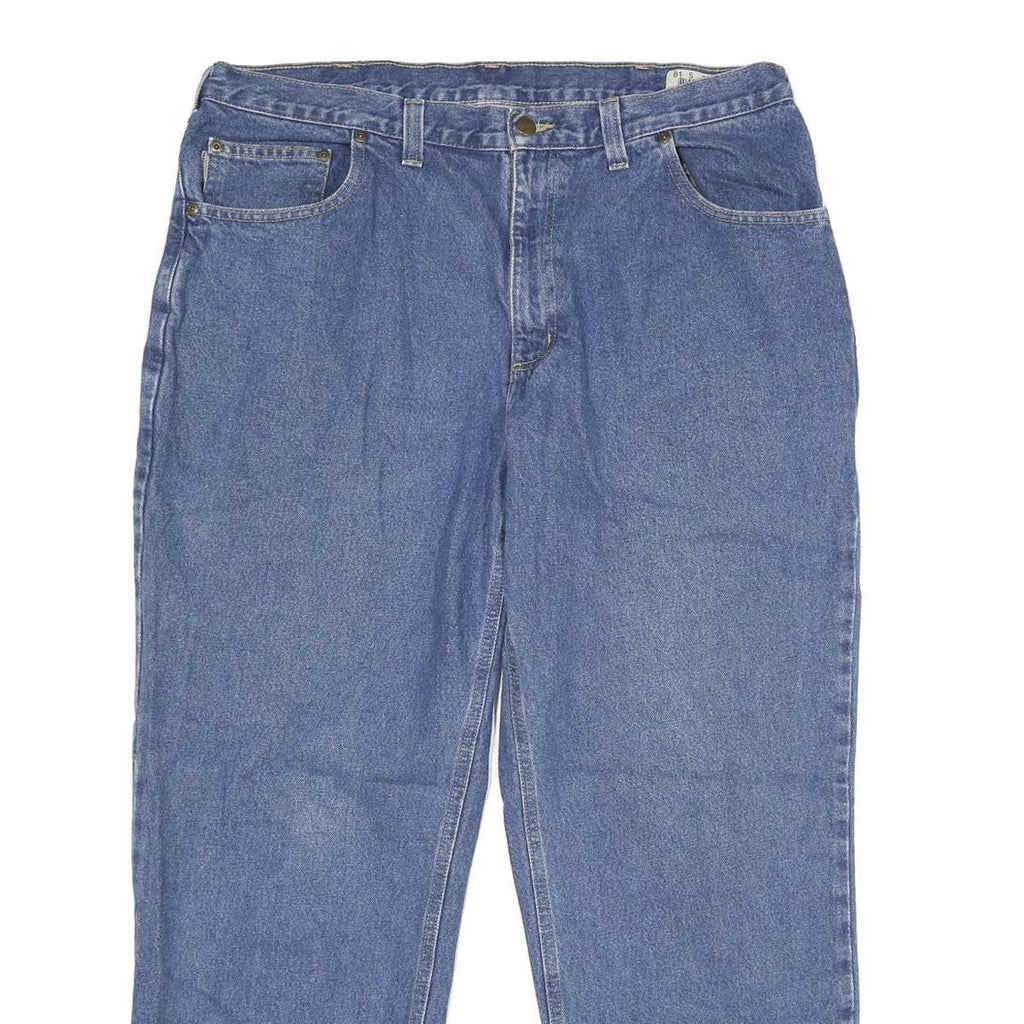 CARHARTT Mens Jeans Blue Relaxed Straight Denim Medium W38 L30 Workwear Zip