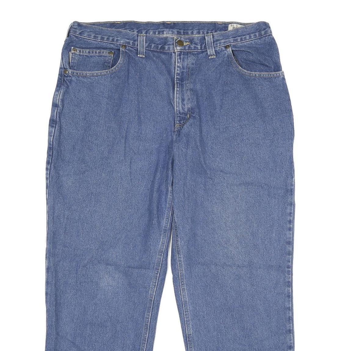 CARHARTT Mens Jeans Blue Relaxed Straight Denim Medium W38 L30 Workwear Zip