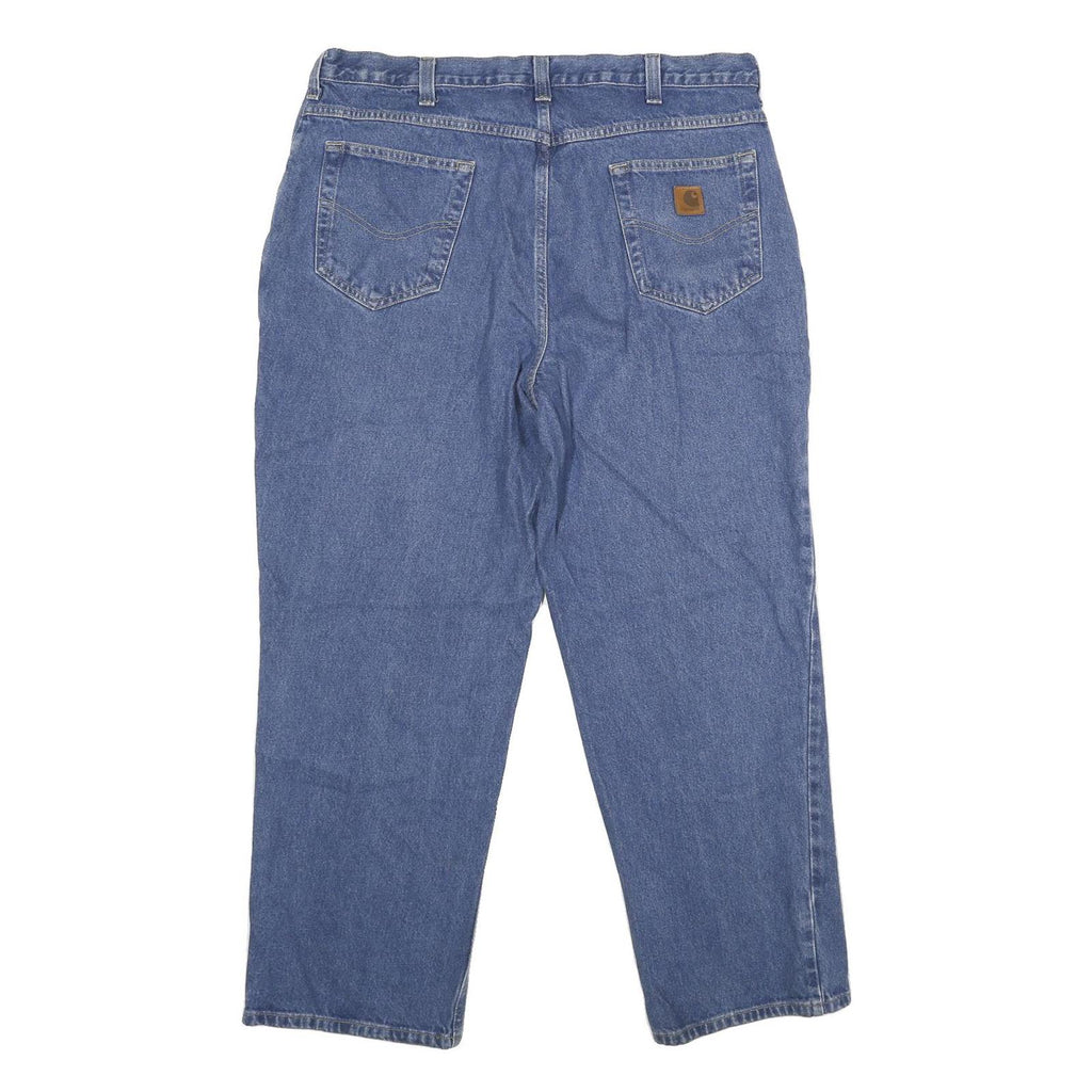 CARHARTT Mens Jeans Blue Relaxed Straight Denim Medium W38 L30 Workwear Zip