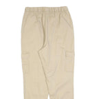 Beige Womens Relaxed Cotton Blend Cargo Trousers W28 L28 Elasticated Waist