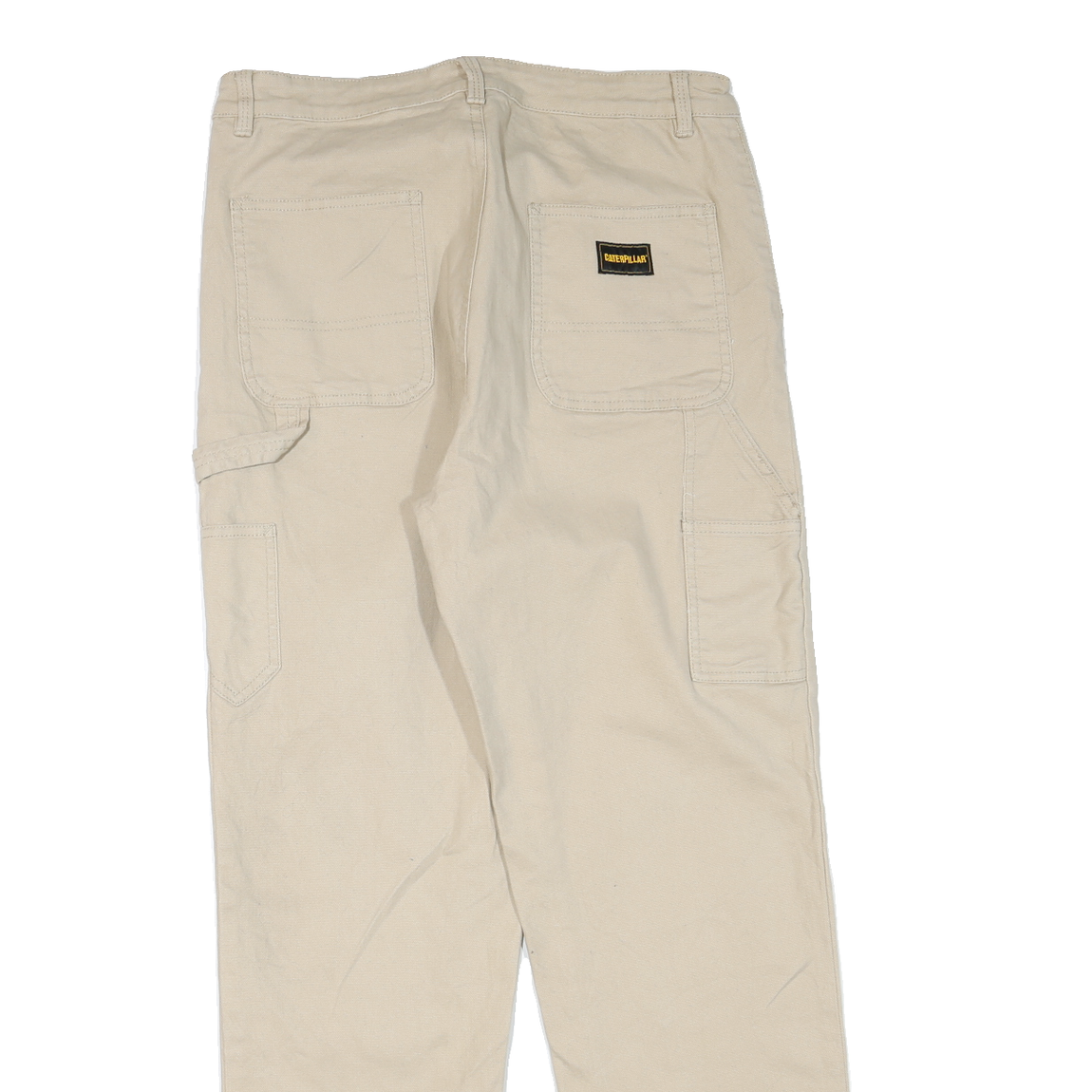 CAT Womens Regular Beige Cotton Blend Trousers W32 L30 Workwear Utility Zip