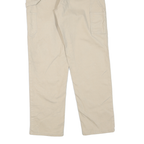 CAT Womens Regular Beige Cotton Blend Trousers W32 L30 Workwear Utility Zip