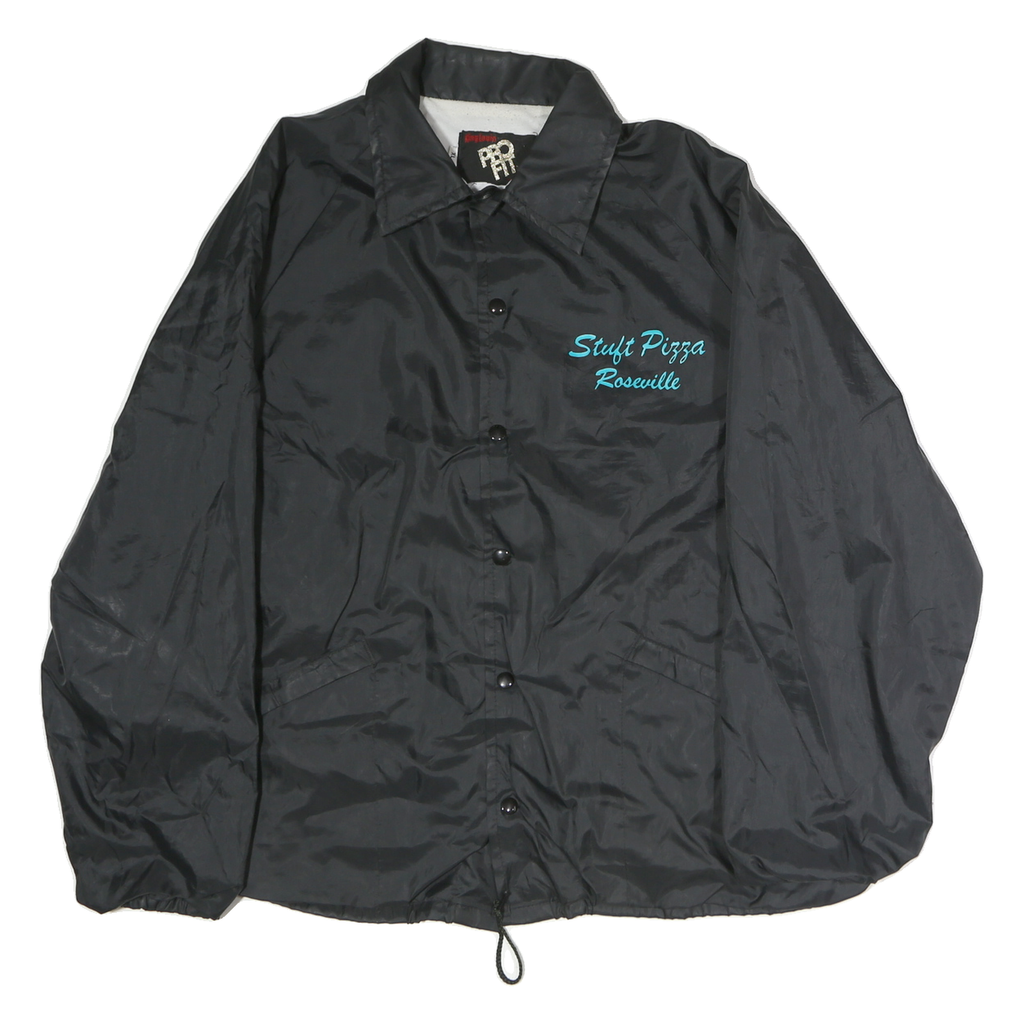 PRO FIT Mens Black XL Polyester Coach Jacket Button Closure Lightweight
