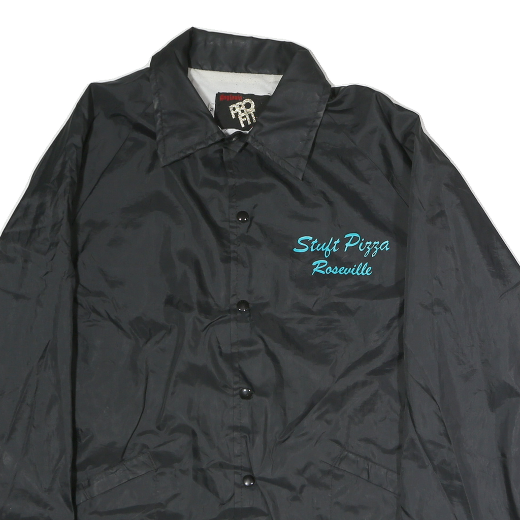 PRO FIT Mens Black XL Polyester Coach Jacket Button Closure Lightweight