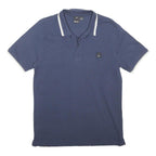 BENCH Mens Blue Polo Shirt M Cotton Blend Short Sleeve Basic Casual