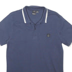 BENCH Mens Blue Polo Shirt M Cotton Blend Short Sleeve Basic Casual