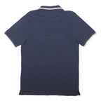 BENCH Mens Blue Polo Shirt M Cotton Blend Short Sleeve Basic Casual
