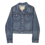 LEVI'S Womens Blue Denim Jacket M Cotton Blend Classic Button Closure