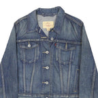 LEVI'S Womens Blue Denim Jacket M Cotton Blend Classic Button Closure