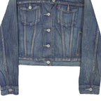 LEVI'S Womens Blue Denim Jacket M Cotton Blend Classic Button Closure