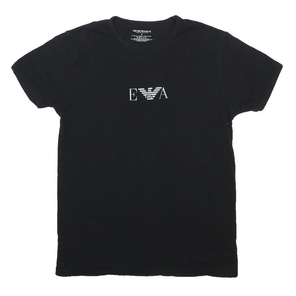 EMPORIO ARMANI Womens Black Graphic T-Shirt M Short Sleeve Crew Neck Logo