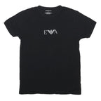 EMPORIO ARMANI Womens Black Graphic T-Shirt M Short Sleeve Crew Neck Logo