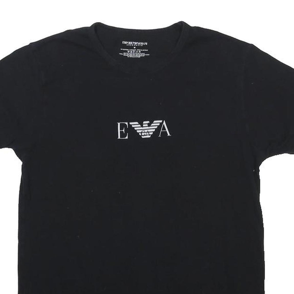 EMPORIO ARMANI Womens Black Graphic T-Shirt M Short Sleeve Crew Neck Logo