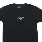 EMPORIO ARMANI Womens Black Graphic T-Shirt M Short Sleeve Crew Neck Logo