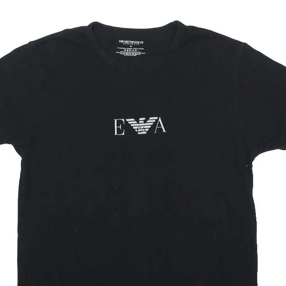 EMPORIO ARMANI Womens Black Graphic T-Shirt M Short Sleeve Crew Neck Logo