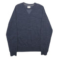 CHAMPION Mens Blue Crew Neck L Cotton Blend Pullover Sweatshirt Classic Style