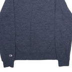 CHAMPION Mens Blue Crew Neck L Cotton Blend Pullover Sweatshirt Classic Style