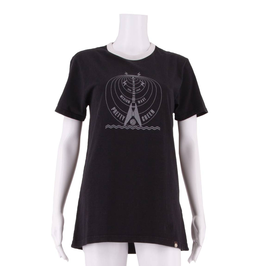 PRETTY GREEN Guitar Womens T-Shirt Dress Black Short Sleeve Short XS