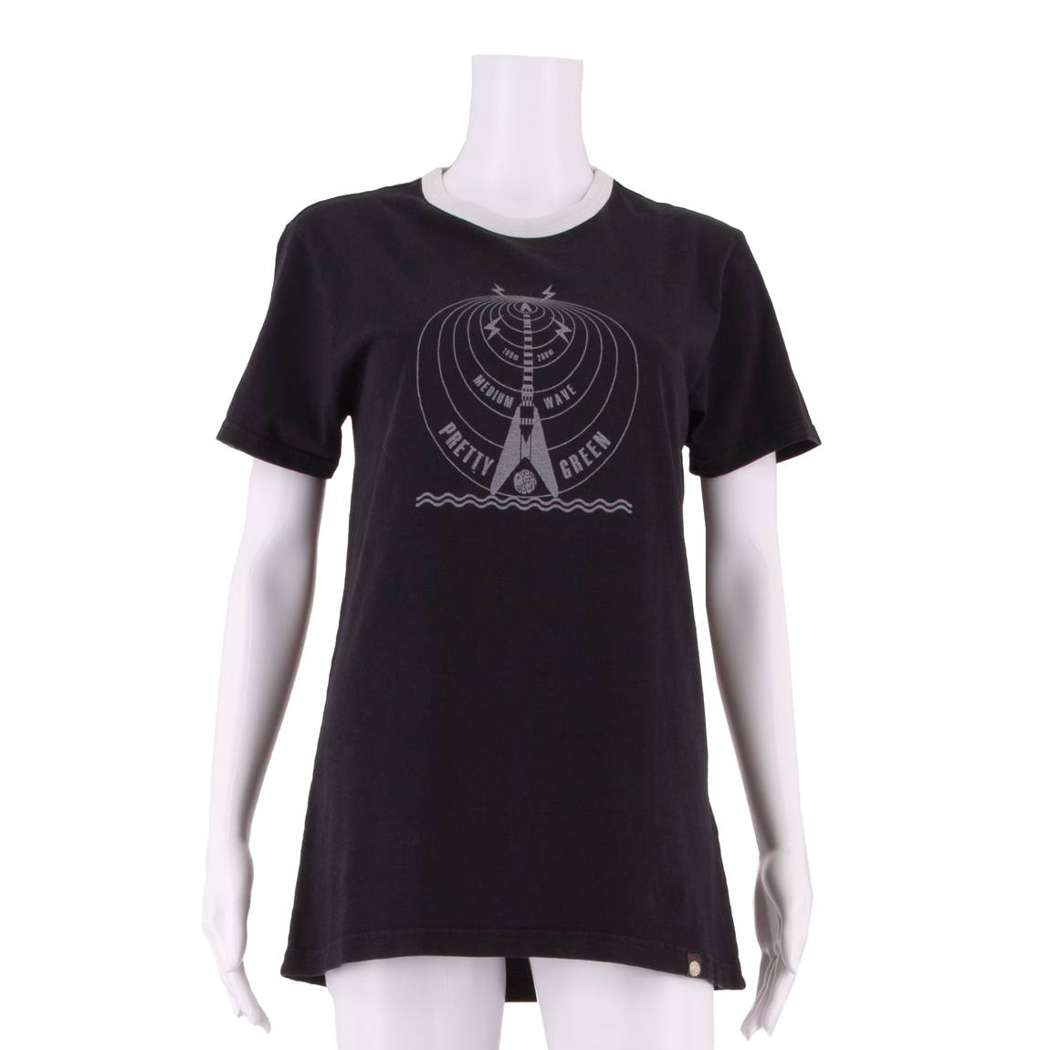 PRETTY GREEN Guitar Womens T-Shirt Dress Black Short Sleeve Short XS