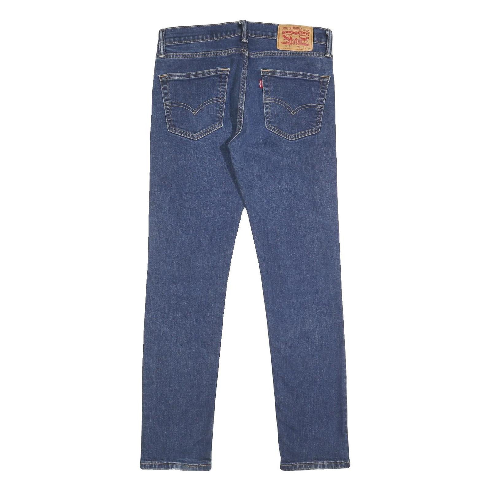 LEVI'S 511 Mens Jeans Blue Slim Skinny Denim Medium W31 L32 Classic Zip
