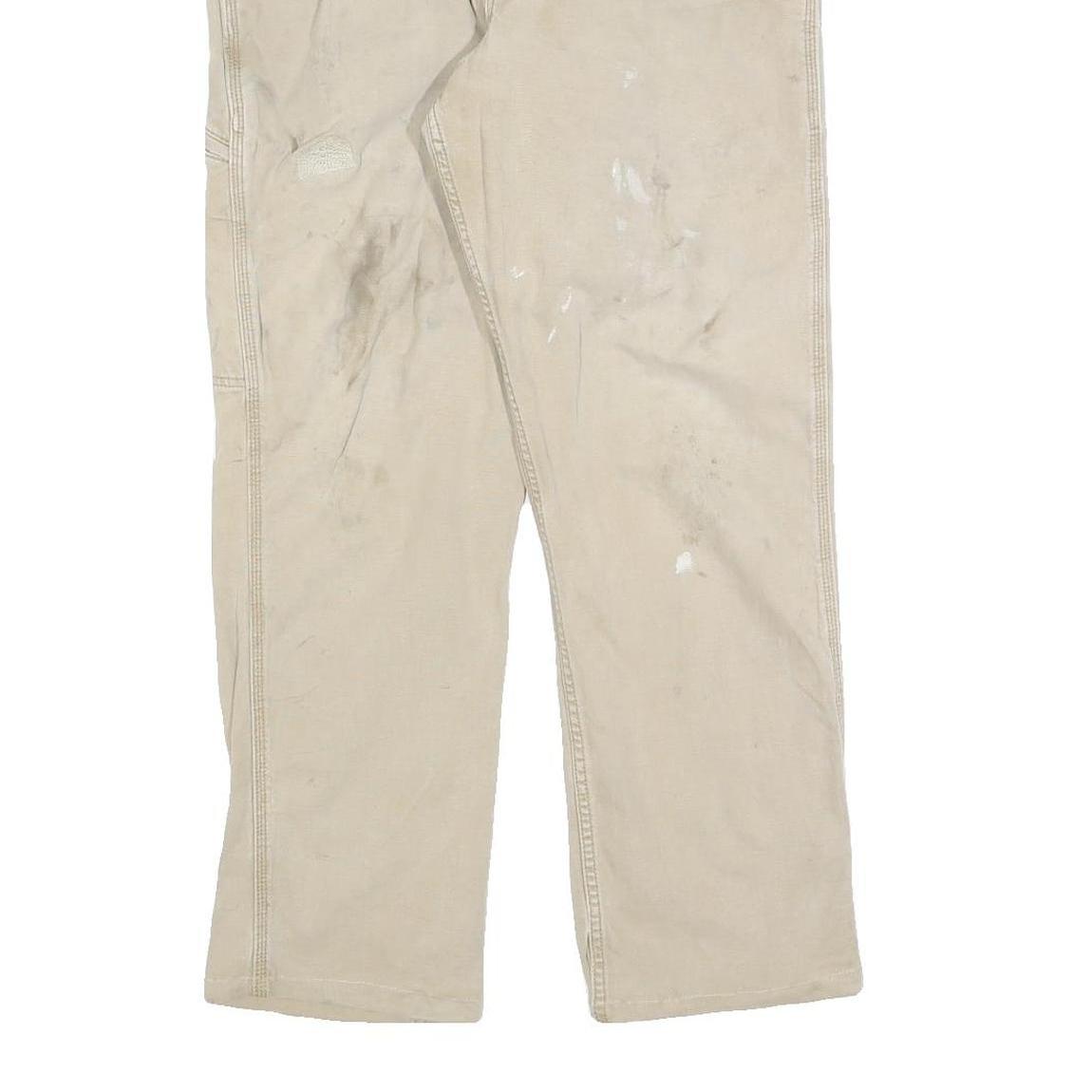 CARHARTT Mens Cotton Blend Beige Relaxed W34 L27 Workwear Utility Trousers