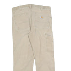 CARHARTT Mens Cotton Blend Beige Relaxed W34 L27 Workwear Utility Trousers