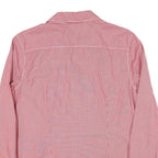 TOMMY HILFIGER Womens Red Striped Shirt L Button Front Classic Collar Cotton