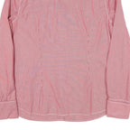 TOMMY HILFIGER Womens Red Striped Shirt L Button Front Classic Collar Cotton