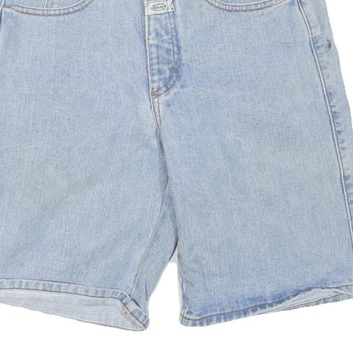 GIRBAUD Womens Denim Blue Casual Shorts S W26 Light Wash Cotton Blend