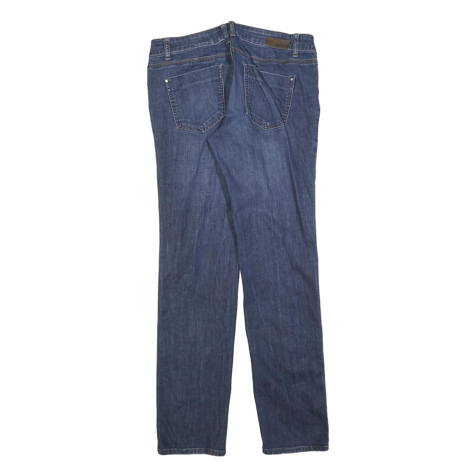 DKNY Womens Regular Fit Blue Denim Jeans W32 L32 Classic Cotton Blend Zip