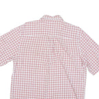 TIMBERLAND Mens Red & White Checked Shirt M Short Sleeve Cotton Blend Casual