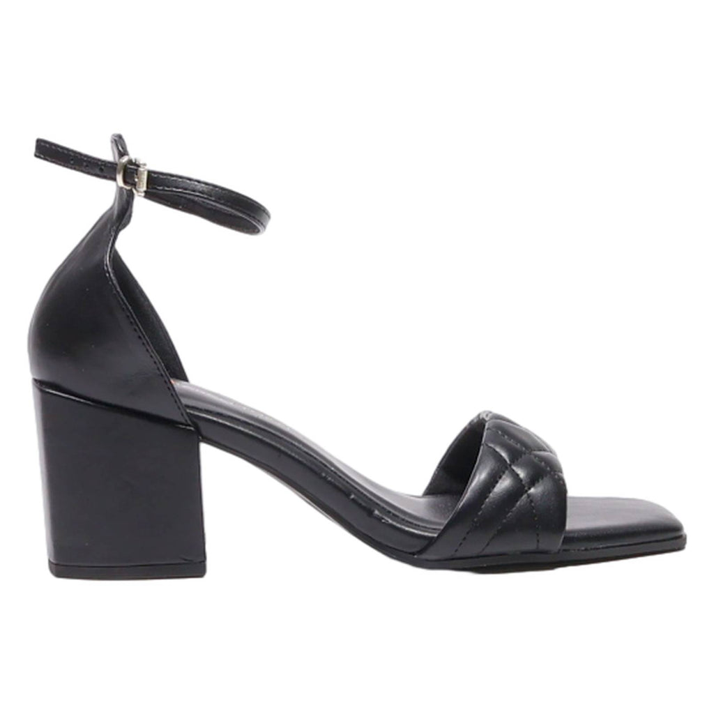 MARCO TOZZI Strappy Heels Black Leather Womens UK 7