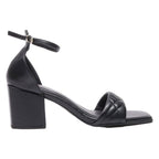MARCO TOZZI Strappy Heels Black Leather Womens UK 7