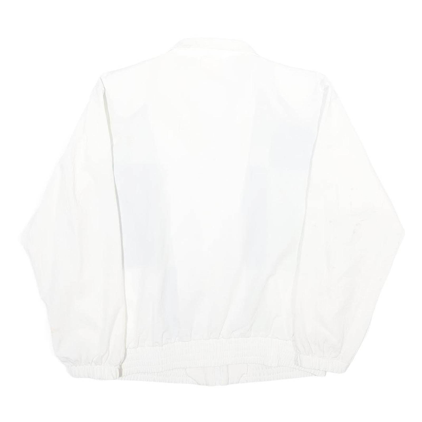 TEDDI Womens White & Blue Zip Jacket S Polyester Blend Colourblock Casual Retro