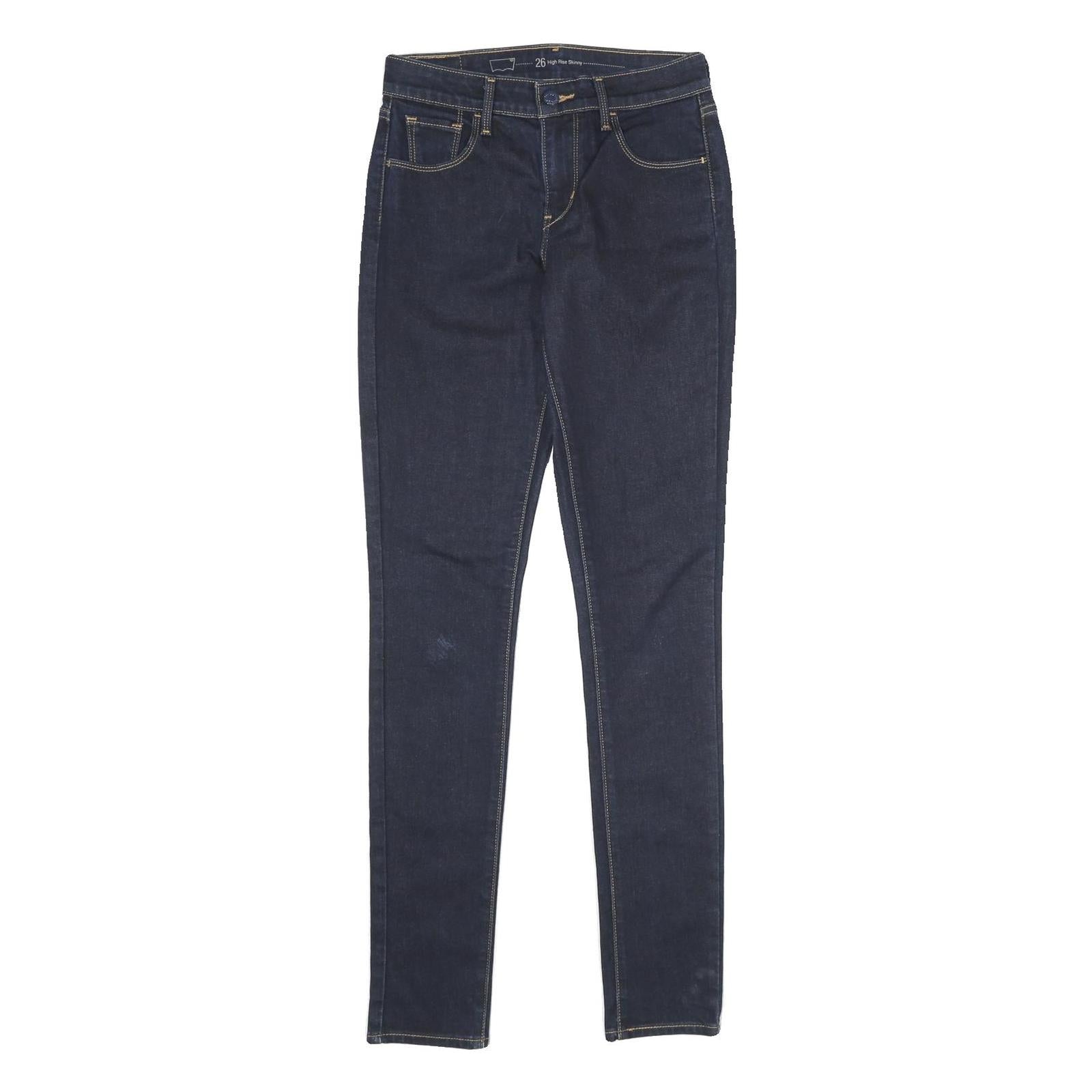 LEVI'S Womens High Rise Skinny Slim Denim Dark W26 L34 Classic Cotton Blend