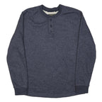THE BC CLOTHING Fleece Lined Mens Blue Plain Pullover Round Neck Basic Knit M