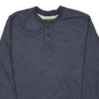 THE BC CLOTHING Fleece Lined Mens Blue Plain Pullover Round Neck Basic Knit M