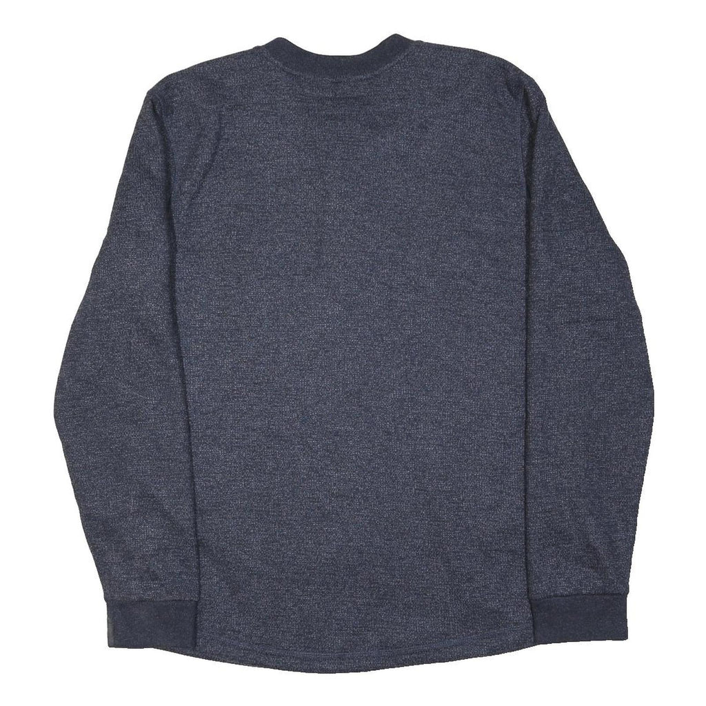 THE BC CLOTHING Fleece Lined Mens Blue Plain Pullover Round Neck Basic Knit M
